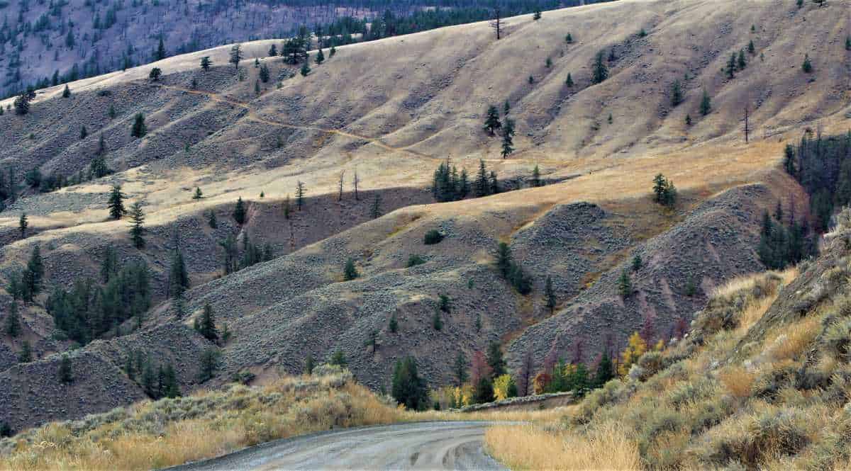 The road features a few steep sections.